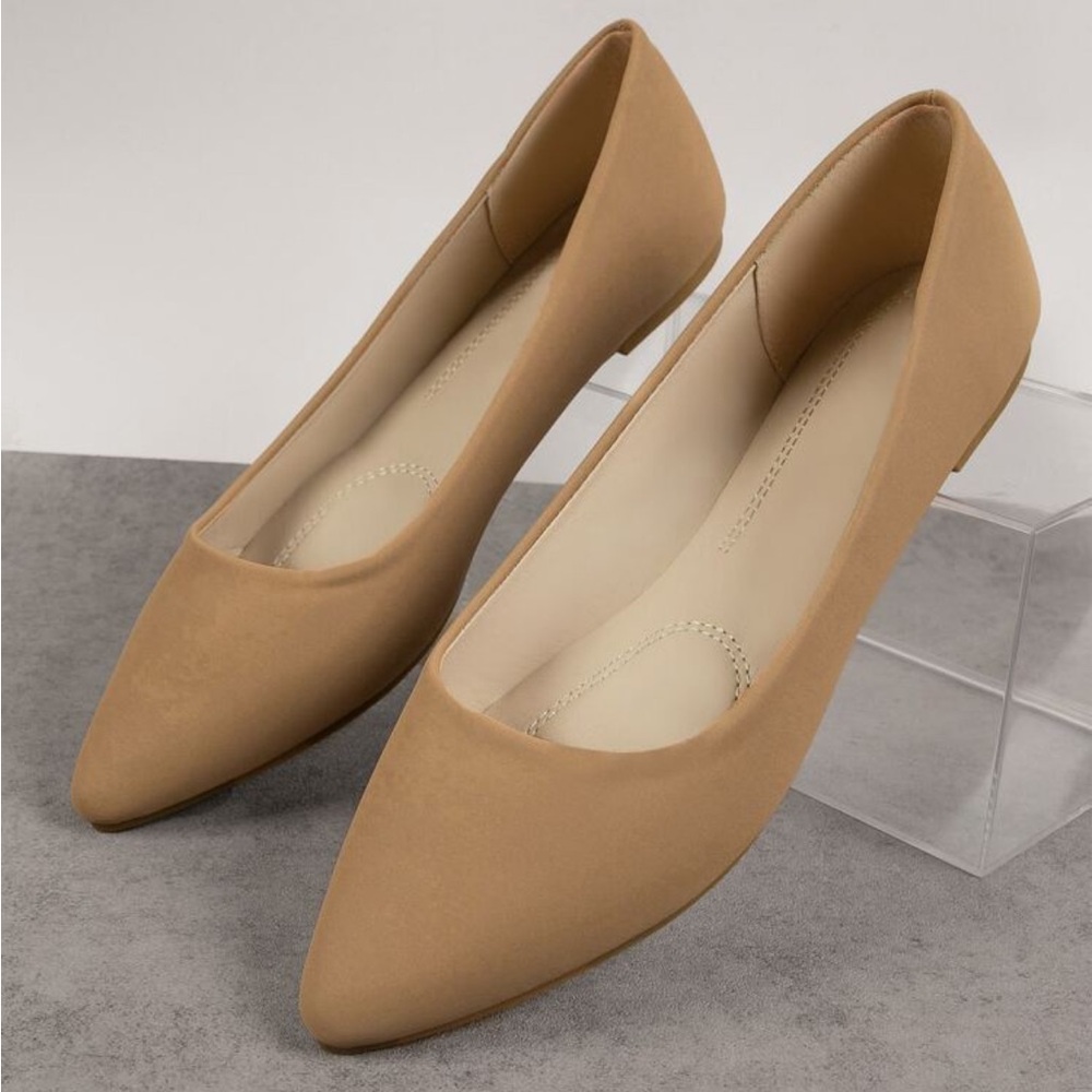 Elegant Tan Suede Flats
